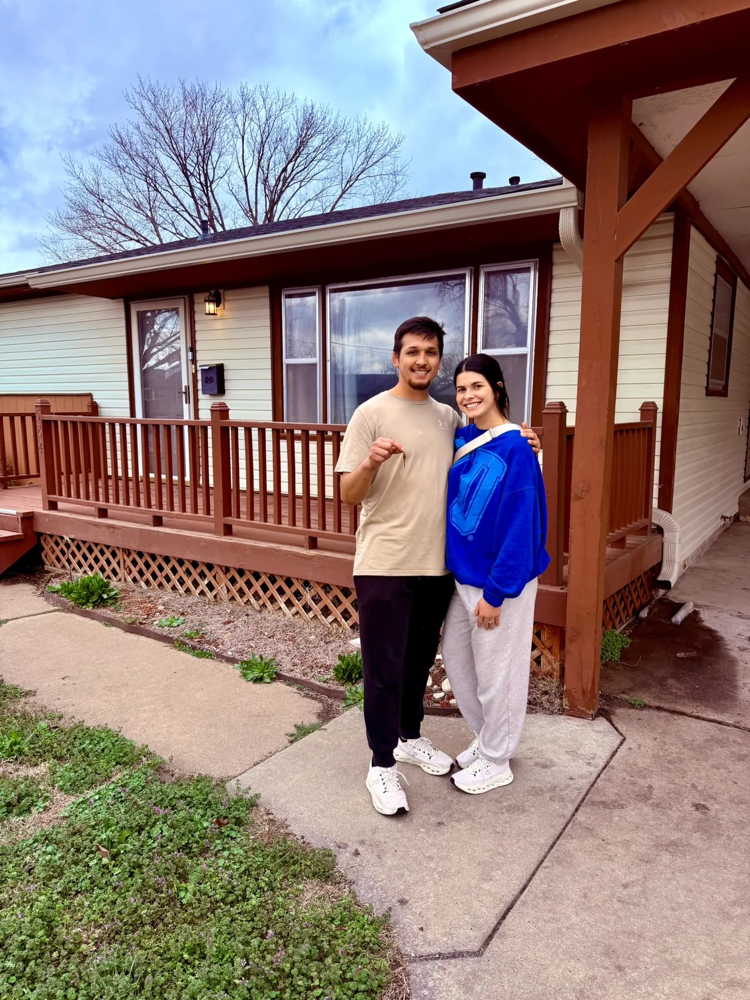 A couple at their newly built home