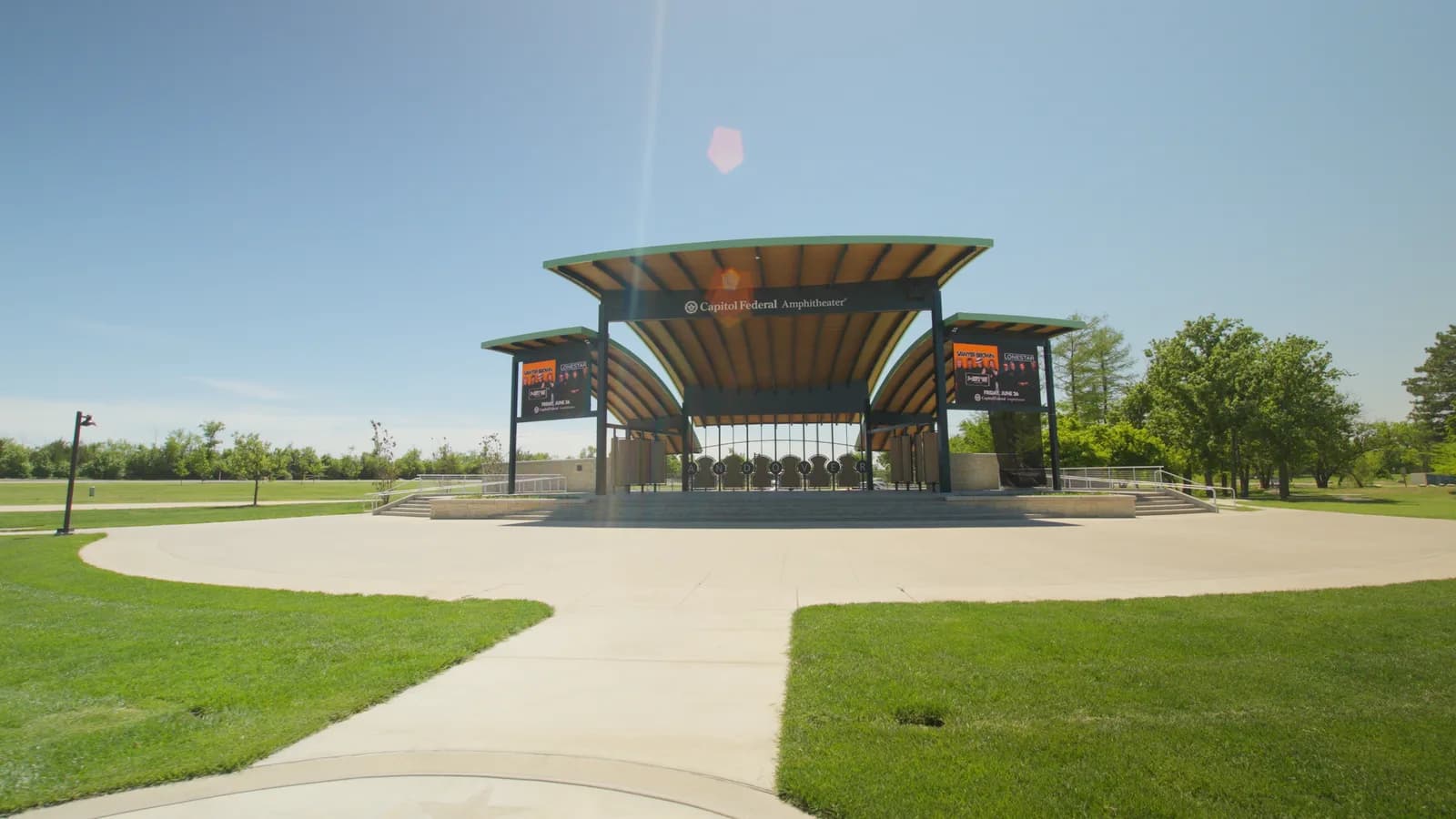 The Capitol Federal Amphitheater stage and lawn at Andover Central Park