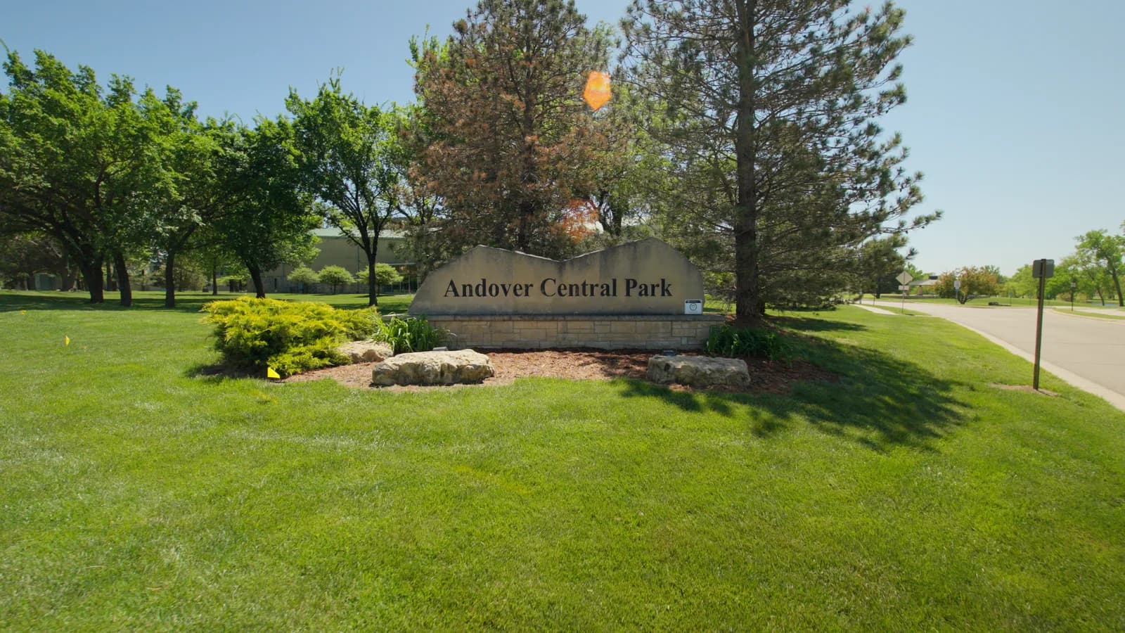 Aerial view of a large Andover school campus